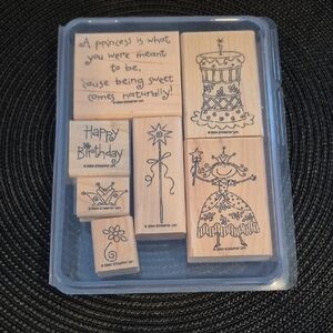 STAMPIN' UP! Retired 2004 'Pretty Princess' Stamp Set, Set of 7 Stamps